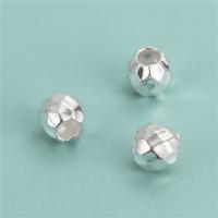 925 Sterling Silver Spacer Bead, DIY & faceted, silver color, 8.50x7.50mm, Hole:Approx 3.8mm, Sold By PC