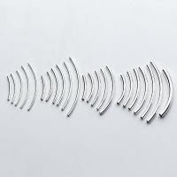 925 Sterling Silver Curved Tube Beads DIY silver color Sold By PC