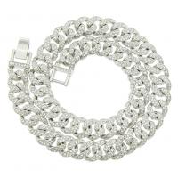 Zinc Alloy Jewelry Necklace plated & for man & with rhinestone nickel lead & cadmium free Approx 2mm Sold By PC