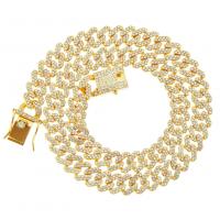 Zinc Alloy Jewelry Necklace plated Unisex & with rhinestone nickel lead & cadmium free Sold By PC