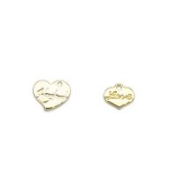 Brass Heart Pendants 18K gold plated & with letter pattern Sold By PC