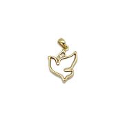 Natural White Shell Pendants, Brass, with White Shell, Dove, 18K gold plated, micro pave cubic zirconia, 14x10mm, Hole:Approx 4mm, Sold By PC