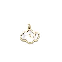 Natural White Shell Pendants Brass with White Shell Cloud 18K gold plated DIY Sold By PC