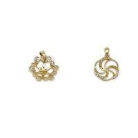 Brass Pendant Findings, 18K gold plated, different styles for choice & micro pave cubic zirconia & hollow, Hole:Approx 6mm, Sold By PC