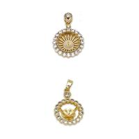 Brass Pendant Findings 18K gold plated DIY & micro pave cubic zirconia Sold By PC