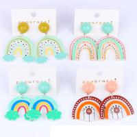 Acrylic Jewelry Earring, fashion jewelry & different styles for choice & for woman, more colors for choice, 39mm, Sold By Pair