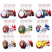 Ohrring Schmuck, PU Leder, mit Baumwollfaden & Eisen, Weihnachts-Design & verschiedene Stile für Wahl & für Frau, 85mm, 3SetsSatz/Tasche, verkauft von Tasche