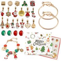 Tibetan Style DIY Bracelet Set, Christmas Design & enamel, more colors for choice, nickel, lead & cadmium free, 200x170x10mm, Sold By Set