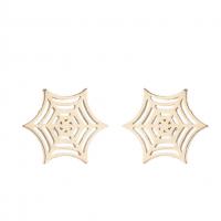 Stainless Steel Stud Earrings 304 Stainless Steel Spider Web Vacuum Ion Plating fashion jewelry & for woman 9mm Sold By Pair