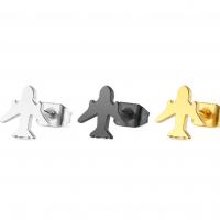 Edelstahl Ohrringe, 304 Edelstahl, Flugzeug, Modeschmuck & für Frau, keine, 7x8mm, verkauft von Paar