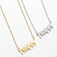 Stainless Steel Jewelry Necklace 304 Stainless Steel Alphabet Letter Vacuum Ion Plating fashion jewelry & for woman Length 45 cm Sold By PC