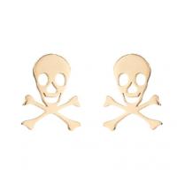 Stainless Steel Stud Earrings, 304 Stainless Steel, Skull, Vacuum Ion Plating, fashion jewelry & for woman, more colors for choice, 9x11mm, Sold By Pair