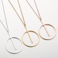 Stainless Steel Jewelry Necklace, 304 Stainless Steel, Round, Vacuum Ion Plating, fashion jewelry & for woman, more colors for choice, 31x42mm, Length:45 cm, Sold By PC