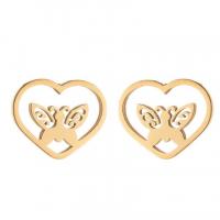 Edelstahl Ohrringe, 304 Edelstahl, Herz, Modeschmuck & für Frau, keine, 11x9mm, verkauft von Paar