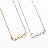Stainless Steel Jewelry Necklace 304 Stainless Steel Alphabet Letter Vacuum Ion Plating fashion jewelry & for woman Length 45 cm Sold By PC