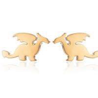 Stainless Steel Stud Earrings 304 Stainless Steel Dinosaur Vacuum Ion Plating fashion jewelry & for woman Sold By Pair