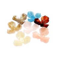 Acrylic Jewelry Beads, Flower, polished, DIY, more colors for choice, 39x36mm, Approx 100PCs/Bag, Sold By Bag