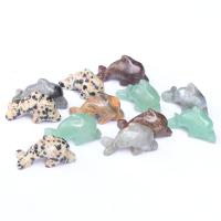Pedra natural enfeites, Golfinho, esculpidas, cores misturadas, 16x28mm, vendido por PC