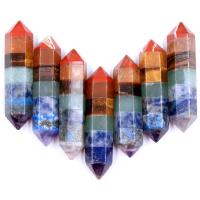 Pedra natural enfeites, Cónico, cores misturadas, 10x42mm, vendido por PC
