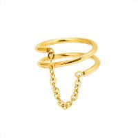 Partículas de acero anillo, diverso tamaño para la opción & para mujer, dorado, 7mm, Vendido por UD