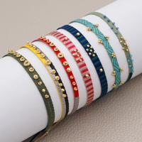 Fashion Bracelet & Bangle Jewelry, Cotton Yarn, with Tibetan Style, gold color plated, Adjustable & for woman, more colors for choice, Length:Approx 26 cm, Sold By PC