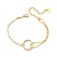Acier titane bracelet, avec 5cm chaînes de rallonge, beignet, Double couche & pour femme, plus de couleurs à choisir, 16mm, Longueur:Environ 15 cm, Vendu par PC