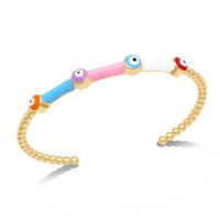 Evil Eye Jewelry Bracelet Brass gold color plated for woman & enamel nickel lead & cadmium free Sold By PC