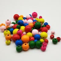 Perles en bois, Rond, peinture, DIY & normes différentes pour le choix, couleurs mélangées, Environ 500sol/sac, Vendu par sac