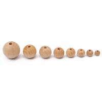Wood Beads, Beech Wood, Round, polished, DIY & different size for choice, Sold By PC