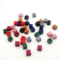 Wood Beads,  Square, stoving varnish, DIY & different size for choice, more colors for choice, Sold By PC