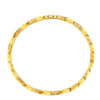 Bracelete de aço inoxidável, Aço inoxidável 316L, joias de moda & para mulher, dourado, 7mm, comprimento Aprox 18.89 inchaltura, vendido por PC