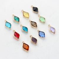 Crystal Pendants, Tibetan Style, with Crystal, Rhombus, plated, DIY, more colors for choice, nickel, lead & cadmium free, 9x17mm, 10PCs/Bag, Sold By Bag