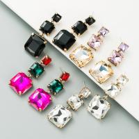 Zinc Alloy Drop Earring with Glass Rhinestone fashion jewelry & for woman nickel lead & cadmium free Sold By Pair