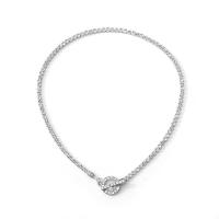 Zinc Alloy Jewelry Necklace fashion jewelry & for woman & with rhinestone silver color nickel lead & cadmium free Sold Per Approx 12.99 Inch Strand