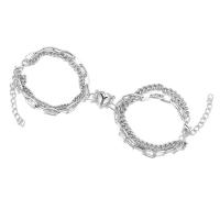 Couple Bracelet and Bangle Zinc Alloy with 1.77inch extender chain 2 pieces & Unisex original color nickel lead & cadmium free Length Approx 6.3 Inch Sold By Set