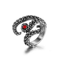 Stainless Steel Finger Ring, 304 Stainless Steel, Octopus, polished, fashion jewelry & different size for choice & for man & blacken, original color, 28.8mm,4.5mm, US Ring Size:7-12, Sold By PC