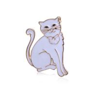 Enamel Brooch Zinc Alloy Cat gold color plated fashion jewelry & for woman nickel lead & cadmium free Sold By PC