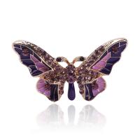 Enamel Brooch Zinc Alloy Butterfly gold color plated fashion jewelry & for woman & with rhinestone nickel lead & cadmium free Sold By PC