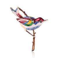 Enamel Brooch, Tibetan Style, Bird, gold color plated, fashion jewelry & for woman, more colors for choice, nickel, lead & cadmium free, 45x52mm, Sold By PC