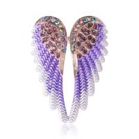 Enamel Brooch Zinc Alloy Angel Wing gold color plated fashion jewelry & for woman & with rhinestone nickel lead & cadmium free Sold By PC