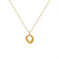 Collier d'acier titane, Placage de couleur d'or, bijoux de mode & pour femme, Or, 450mm, Vendu par PC