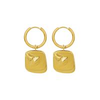Titan Stahl Ohrring, Titanstahl, 18K vergoldet, verschiedene Stile für Wahl & für Frau, Goldfarbe, 34x16mm, verkauft von Paar