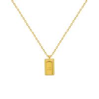 Collar de Acero Titanio, Partículas de acero, 18K chapado en oro, Joyería & para mujer, dorado, 450mm, Vendido por UD