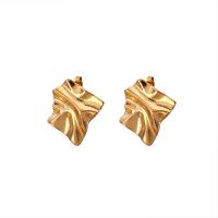 Titanium Steel  Earring, 18K gold plated, fashion jewelry & for woman, gold, 26x24mm, Sold By Pair