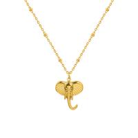 Titanium Steel Necklace Elephant plated fashion jewelry & for woman Length Approx 17.7 Inch Sold By PC
