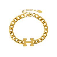 Titan stål armband, Letter H, plated, mode smycken & för kvinna, fler färger för val, 220mm, Säljs av PC
