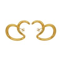 Titanium Steel  Earring 18K gold plated fashion jewelry & for woman gold Sold By Pair