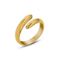 Titanium Čelik Pljuska prst prsten, pozlaćen, modni nakit & za žene, više boja za izbor, 17mm, Prodano By PC