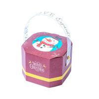 бумага подарочная коробочка, Восьмиугольник, принт, Рождественский дизайн, Много цветов для выбора, 90x90x70mm, продается PC