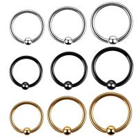Stainless Steel Nose Piercing Jewelry, 316L Stainless Steel, Donut, Vacuum Ion Plating, Unisex & different size for choice, more colors for choice, Sold By PC